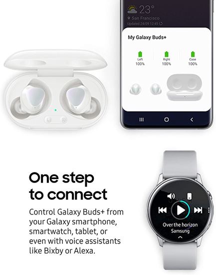 white samsung buds plus